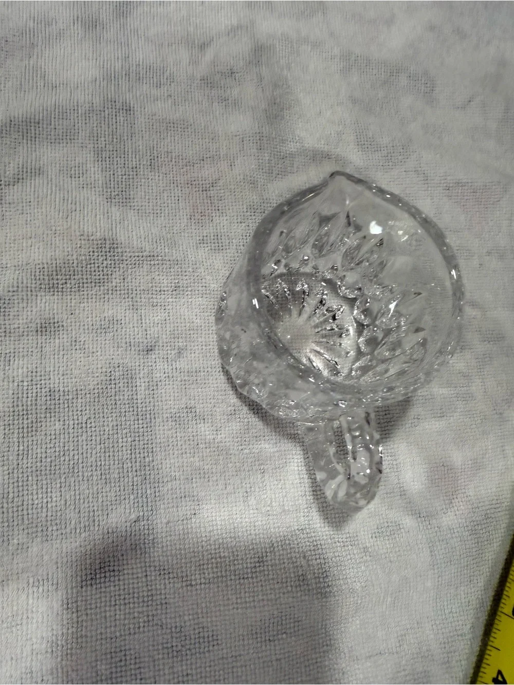 Clear Glass Creamer Pitcher with Faceted Pattern